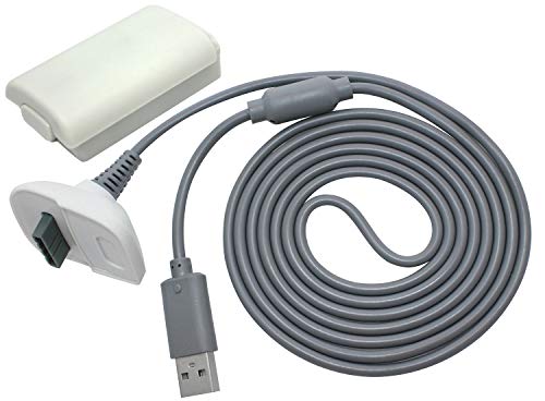 OSTENT 2 in 1 Ladekabel und Akku für Microsoft Xbox 360 Wireless Controller Weiß von OSTENT