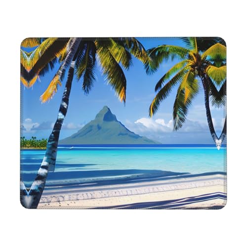 Tahiti Beaches Mauspad, verschiedene Größen, gummierte Kanten (horizontal), Büro-Mauspad, geeignet für Laptops zu Hause usw. von OTBEHUWJ