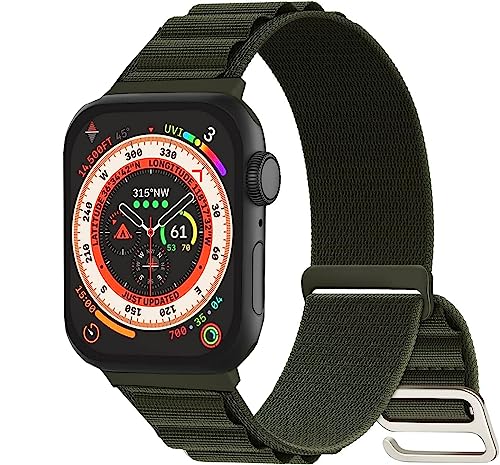 OTOPO Alpine Loop Kompatibel mit Apple Watch Armband 38mm 40mm 41mm,Textil Loop Titan G-Haken Nylon Sport Armband for Iwatch Series 8/7/6/5/4/3/2/1/SE Herren Damen von OTOPO