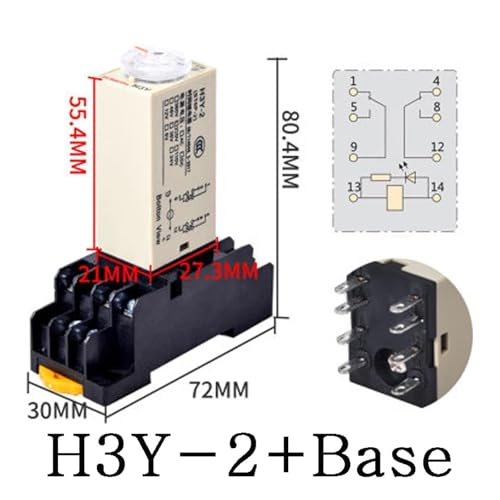 Power-on Delay Rotary Knob DPDT 5S/10S/30S/60S/3M/5M/10M/30M Timer Timing Time Relay AC 110V 220V 380V H3Y-2 With Base Socket OTRYVBEHY(H3Y2 Base,AC220V_0-10 SECONDS) von OTRYVBEHY