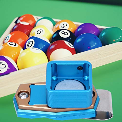 OUCRIY Mini Tragbare Magnetische Billard-Kreidekoffer-Box mit Festem Clip, Pool, Snooker, Sportzubehör (Blau) von OUCRIY