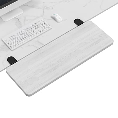 OUGIC Ergonomische Schreibtisch-Verlängerung, 64 x 24 cm, stanzfreie Klemme, faltbare Tastatur-Schubladenablage, Tisch-Halterung, Armlehne, Computer-Ellenbogen-Armstütze von OUGIC