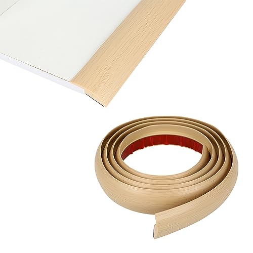 Übergangsprofil Selbstklebend, PVC Fußböden Abdeckleiste, Vinyl Übergangsschiene Anpassungsprofil, Tür Schwellen Ausgleichsprofil Abschlussleisten (1, Ahornmaserung, HöhenAusgleich5MM X Länge3M) von OUGPIU