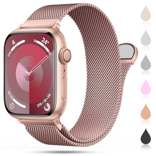 OULUOQI Ersatzarmband Kompatibel mit Apple Watch Armband 41mm 40mm 38mm 45mm 44mm 42mm 49mm Damen Herren, Einstellbar Metall Armbänder aus Edelstahl für iWatch Series Se Ultra 9 8 7 6 5 4 3 2 1 von OULUOQI