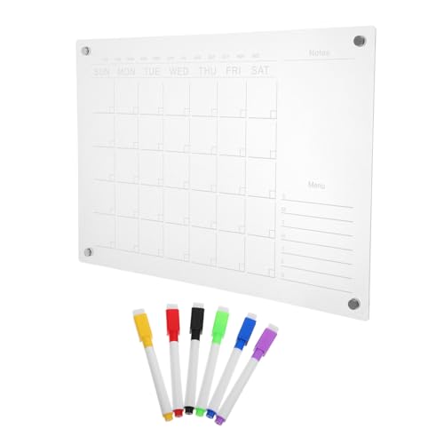 OUNONA Magnetische Notiztafel Kühlschrank-trockenlöschtafel Küche Menütafel Memo-notizplaner Message Board Magnetisch Whiteboard Zum Aufhängen An Der Wand Transparent Acryl von OUNONA