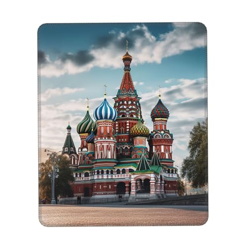 Mauspad, Motiv: St. Basilikum-Kathedrale in Moskau, personalisierbar, Gaming-Mauspad mit rutschfester Gummiunterseite, wasserdicht, Laptop-Mauspad, Schreibtischunterlage für Büro und Zuhause von OUSIKA