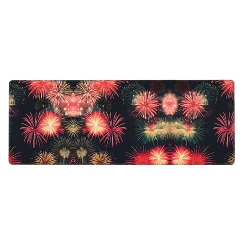 Beautiful Fireworks Extra Large Rubber Keyboard Pad Multi Functional Desk Pad Office Pad Game Learning Pad von OUSXC