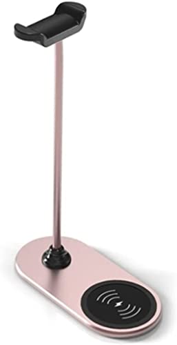 OUYUE Kopfhörer Halter Kratzfester Headset-Ständer 15 W Schnellladestation Kopfhörer-Display-Rack Kopfhörer-Aufhänger Desktop-Regal Kopfhörerständer(Pink) von OUYUE