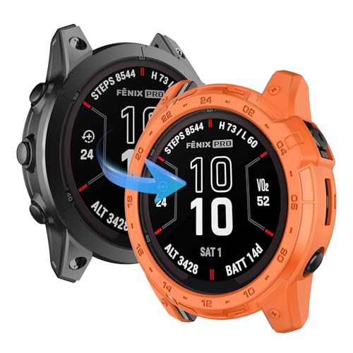 OVERSTEP Hüllen kompatibel mit Garmin Fenix 7X, Fenix 7X Pro, EPIX Pro 51 mm, Enduro 2,Tactix 7,weiche, leichte TPU-Hülle, sturzsicher, Kratzfest, flexibel, schwere Schutzhü von OVERSTEP