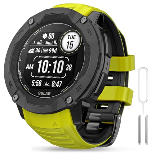 OVERSTEP Kompatibel mit Garmin Instinct 2X, Weicher Silikon Sport Ersatzriemen für Instinct 2, Sola, Tactical mit Anpassungswerkzeug von OVERSTEP