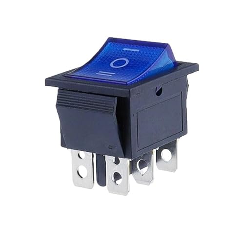 1PCS KCD4 Rocker Switch Power Switch ON-OFF-ON 3 Position 6 Electrical equipment With Light Switch 16A 250VAC/ 20A 125VA(Blue) von OVSHPUZV