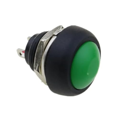 1Pcs 2Pin Switch 12mm 1A switch pbs33b 12v momentary Push button Switch reset Non-locking pbs-33b(Green) von OVSHPUZV