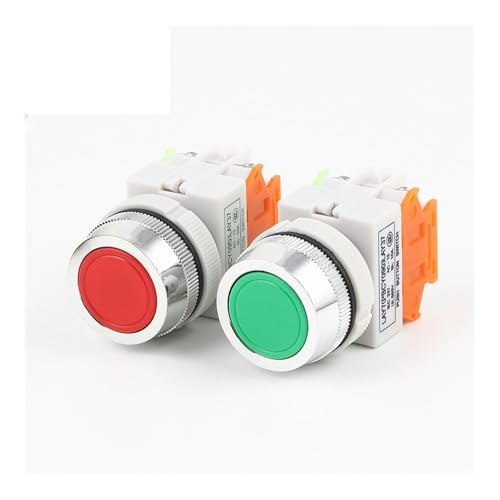 30mm Self-Resetting LAY37-11BN Push Button Switch Silver Contacts Momentary Normally Open/Normally Close 4 screws(Red) von OVSHPUZV