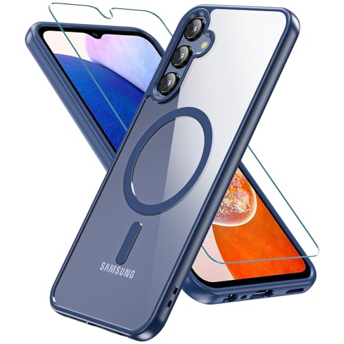 OWKEY Hülle für Samsung Galaxy A15, Magnetisch Schutzhülle für MagSafe mit Schutzfolie Dünn Transparent Militärschutz Handyhülle Case für Samsung Galaxy A15 5G/4G (Blau) von OWKEY