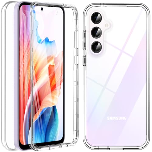 OWKEY Hülle für Samsung Galaxy A55 5G, Handyhülle Samsung A55 5G, 360° Rundumschutz Stoßfest Silikon Roubst Bumper Case Outdoor Cover Mit Integriertem Displayschutz Schutzhülle für Samsung A55, Klar von OWKEY