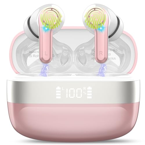 Bluetooth Kopfhörer, Neue Kopfhörer Kabellos Bluetooth 5.3 In Ear Kopfhörer mit 4 ENC Mic, Kabellose Kopfhörer Tiefer Bass 48 Std Earbuds, LED-Anzeige, IPX7 Wasserdichte Ohrhörer für iOS Android Bluetooth Kopfhörer, Neue Kopfhörer Kabellos Bluetooth 5.3 In Ear Kopfhörer mit 4 ENC Mic, Kabellose Kopfhörer Tiefer Bass 48 Std Earbuds, LED-Anzeige, IPX7 Wasserdichte Ohrhörer für iOS Android von OWMSIC