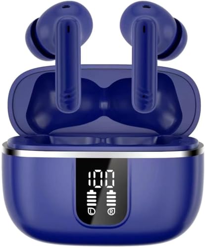 Bluetooth Kopfhörer, 2025 In Ear Kopfhörer Kabellos Bluetooth 5.4 mit 4 ENC Noise Cancelling Mic, 38 Std Ohrhörer mit LED Anzeige, Ergonomie, IPX7 Wasserdichtes Earbuds Kompatibel IOS Android, Blau Bluetooth Kopfhörer, 2025 In Ear Kopfhörer Kabellos Bluetooth 5.4 mit 4 ENC Noise Cancelling Mic, 38 Std Ohrhörer mit LED Anzeige, Ergonomie, IPX7 Wasserdichtes Earbuds Kompatibel IOS Android, Blau von OWMSIC