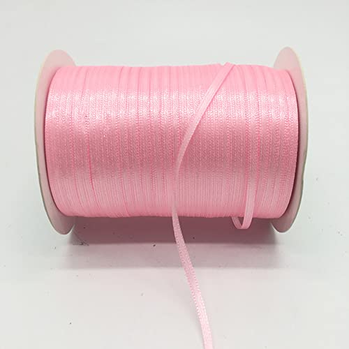 Transparentes Chiffonband, Geschenkband, (20 Yards/lot) 1/8 "3mm Silk Satin Band Polyester Band Hochzeit Weihnachten Party Dekoration DIY Geschenk Verpackung(Pink) von OXOLAMRIN