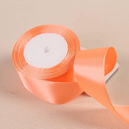 Transparentes Chiffonband, Geschenkband, 25 Yards 6 10 15 20 25 40 50 mm Satinband Bänder for Party Hochzeit Dekoration handgemachte Rose Schmetterling Haarspange Geschenke Band(Bright orange,20mmSati von OXOLAMRIN