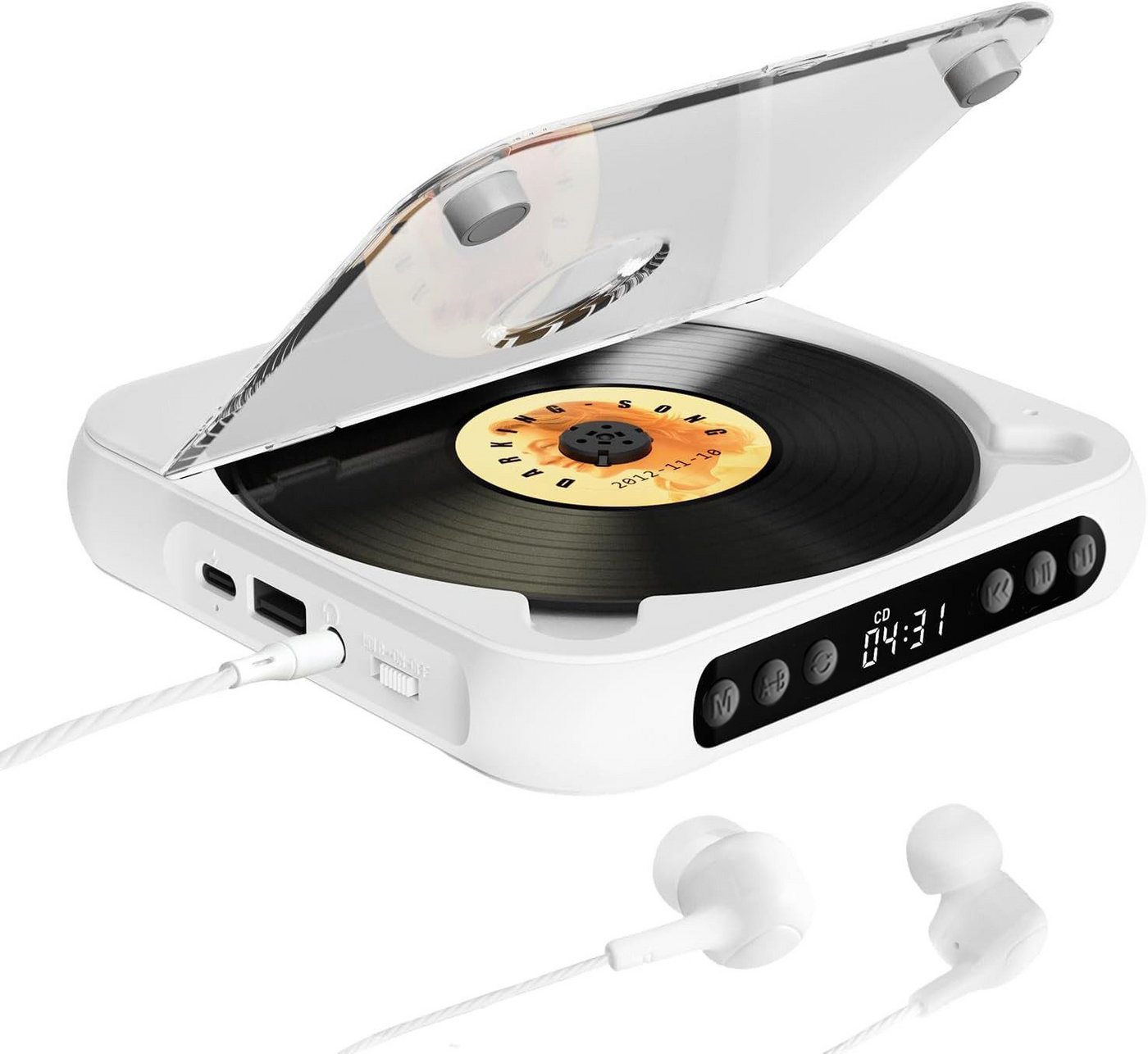 OYLCDI Tragbarer CD-Player mit Bluetooth 5.3,CD-Musik,mit externem Verstärker CD-Player (Bluetooth, taubschutz,Kopfhörerbuchse für Geschenk,Zuhause) von OYLCDI