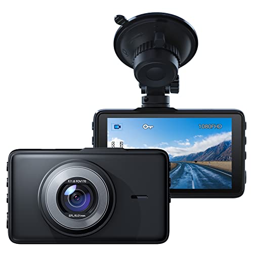 OYU Dashcam für Autos 1080P FHD Car Dash Camera Recorder 3Inch Screen Dashboard mit 170° Weitwinkel, WDR, Super Night Vision, Loop Recording, Parking Monitor, schwarz von OYU