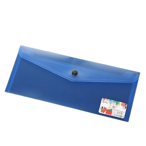 ordner 25,5 * 13 cm Briefpapier-Umschlag-Aufbewahrungstasche Kunststoff-Dokumententasche mit Druckknopf Transparente gefrostete Dateiordner Bürobedarf home officedateiorganisation(Blue) von OZLINXIouz-121