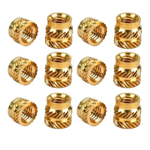 500Pcs M2 M2.5 M3 M4 M5 Brass Insert Nut Threaded Nutsert Knurled Hot Melt Heat Embedded Insertnut 3D Printer PC Nuts Inserts(L 10mm,M3(OD4.5mm)) von OZXJW