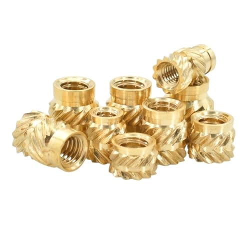 Brass Hot Melt Insert Nut For 3D Printer M1 M2 M2.5 M3 M4 M5 M6 M8 Knurled Thread Heat Injection Molding Embedment Copper Nuts(L 1.5mm,M1.4(OD2.3mm) 50Pcs) von OZXJW