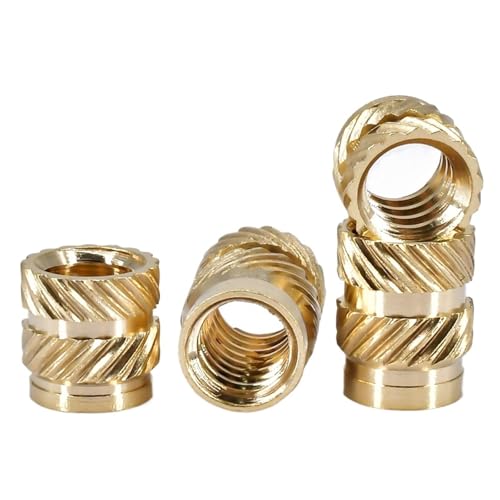 M1-M6 Messing-Einsatzmutter, Heißschmelz-Wärmegewinde, Rändel-Einbettungs-Einspritzmutter for 3D-Druck, Kunststoff, Länge 1,5–5,5 mm(L 2.5MM(50PCS)-M2(OD 3MM)) von OZXJW