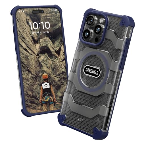Oakshield Handyhülle für das iPhone 15 Pro Max Hülle - Cover kompatibel mit MagSafe-Zubehör - Schutzhülle mit Ständer - Falltest nach Militärstandard - Dunkelblau Oakshield Handyhülle für das iPhone 15 Pro Max Hülle - Cover kompatibel mit MagSafe-Zubehör - Schutzhülle mit Ständer - Falltest nach Militärstandard - Dunkelblau von Oakshield