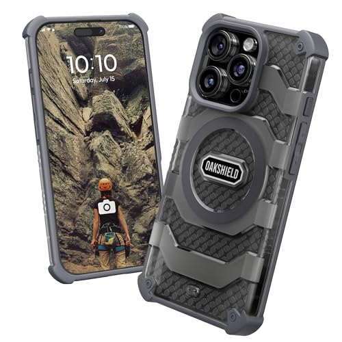 Oakshield Handyhülle kompatibel mit iPhone 16 Pro Hülle - Case kompatibel mit MagSafe-Zubehör - iPhone 16 Pro Schutzhülle mit Ständer - Falltest nach Militärstandard - Grau Oakshield Handyhülle kompatibel mit iPhone 16 Pro Hülle - Case kompatibel mit MagSafe-Zubehör - iPhone 16 Pro Schutzhülle mit Ständer - Falltest nach Militärstandard - Grau von Oakshield