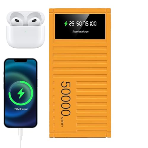 Tragbare Powerbank | 66W Schnellladegerät mit 50.000mAh Kapazität - Multifunktionales Handy-Ladegerät, Tragbare Powerbank mit LED Display für Tablets und Computer von Obesntln