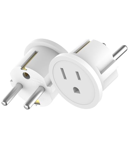 Oblinple 2 Stück US to EU Adapter, Reiseadapter Stecker, USA auf Europa Plug Stromadapter, US to Eurostecker, America Deutschland Steckeradapter, Euro Steckdose für Geräte mit USA Netzteil von Oblinple