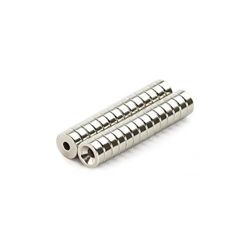 10 Neodym Super Magnete 8x3 mm mit Bohrung - gelochte Magnete von Oblique Unique