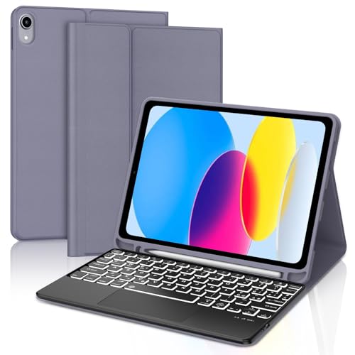 Tastatur für iPad 10 Generation 2022, Hülle mit Tastatur für iPad 10 10,9 Zoll, Cover Touchpad Bluetooth-Tastatur magnetische Hintergrundbeleuchtung QWERTY Italienisch für iPad 10 Gen 10,9 Zoll, von Occtingkind