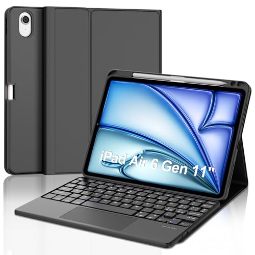 Tastatur für iPad Air 11 Zoll 2024 (M2), Hülle mit Tastatur für iPad Air 6 Generation, Cover Touchpad Bluetooth-Tastatur magnetisch abnehmbar QWERTY Italienisch für iPad Air 6 Gen 11 Zoll 2024, von Occtingkind