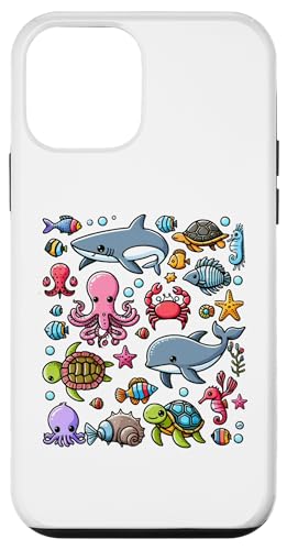 Hülle für iPhone 12 mini Bunte Meerestiere für Kinder, niedliche Meerestiere von Oceanic Biodiversity Marine Life Clothing for Kids