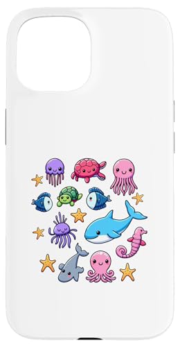 Hülle für iPhone 15 Bunte Meerestiere für Kinder, niedliche Meerestiere von Oceanic Biodiversity Marine Life Clothing for Kids