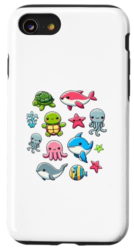 Hülle für iPhone SE (2020) / 7 / 8 Bunte Meerestiere für Kinder, niedliche Meerestiere von Oceanic Biodiversity Marine Life Clothing for Kids