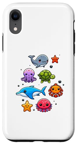 Hülle für iPhone XR Bunte Meerestiere für Kinder, niedliche Meerestiere von Oceanic Biodiversity Marine Life Clothing for Kids