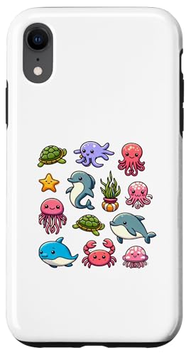 Hülle für iPhone XR Bunte Meerestiere für Kinder, niedliche Meerestiere von Oceanic Biodiversity Marine Life Clothing for Kids