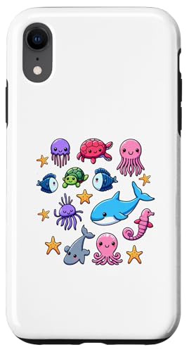 Hülle für iPhone XR Bunte Meerestiere für Kinder, niedliche Meerestiere von Oceanic Biodiversity Marine Life Clothing for Kids