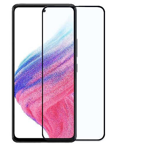 OcioDual Gehärteter Displayschutz mit rundem Rand Schwarz für Samsung Galaxy A53 5G/A52S 5G/A52 5G/A33 5G Gehärtetes Glas 9D 9H 0.3mm Rahmen von OcioDual