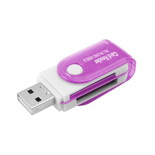 OcioDual Kartenleser Reader USB 2.0 4 IN1 SDHC MMC MICROSD TF Micro SD MS PRO Duo M2 USB Flash Multi Memory Card Reader violett von OcioDual