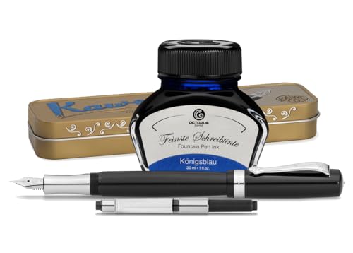 Kaweco Student Füllhalter mit 30 ml Füllhaltertinte, Konverter und Metalletui von Octopus