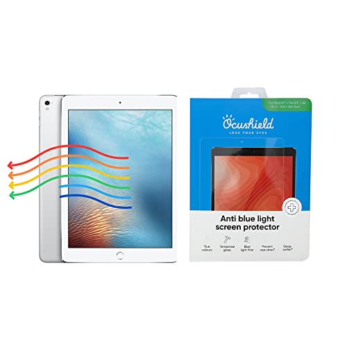 Anti Blaulicht Schutzfolie kompatibel mit iPad 5th & 6th Gen | Air 1 & 2 | Pro 9.7” - Augenschutz mit Blaulichtfilter - Anerkanntes Medizinprodukt-Blendschutzfilter - Panzerglas Folie mit Blendschutz von Ocushield
