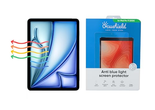 Ocushield Anti-Blaulicht-Displayschutzfolie aus gehärtetem Glas für Apple iPad Air 27,9 cm (11 Zoll) (2024) – Blaulichtfilter für iPad – blendfrei – schützen Sie Ihre Augen und verbessern Sie den von Ocushield