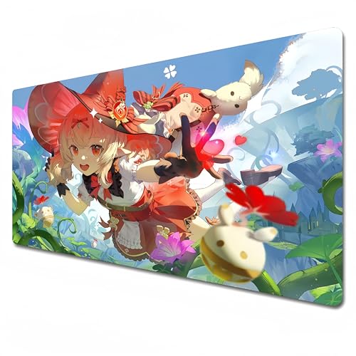 Genshin Impact Mauspad, Gaming-Mauspad, Anime, XXL-Mauspad, 900 x 400, Büro-Schreibtischmatte, groß, wasserdicht, rutschfest, Klee (90 x 40 x 0,3 cm) von Odrys