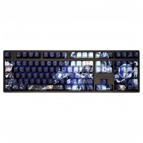 Genshin Impact Tastenkappen, 108 Tasten, Kirsche / PBT Thermosublimation, benutzerdefinierte Tastenkappen für 61/64/87/104/108 Cherry Gateron MX Switches mechanische Tastaturen (Neuvillette) von Odrys