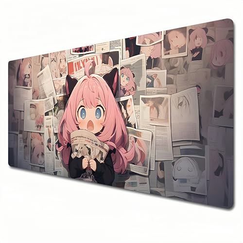 Odrys Spy × Family Mauspad, Anime-Mauspad, XL, 800 x 300 cm, Schreibtischunterlage groß, wasserdicht, rutschfest, Anya Forger (XL) von Odrys